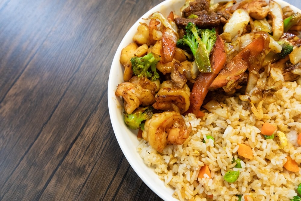 Hibachi Shrimp with Fried Rice And Broccoli