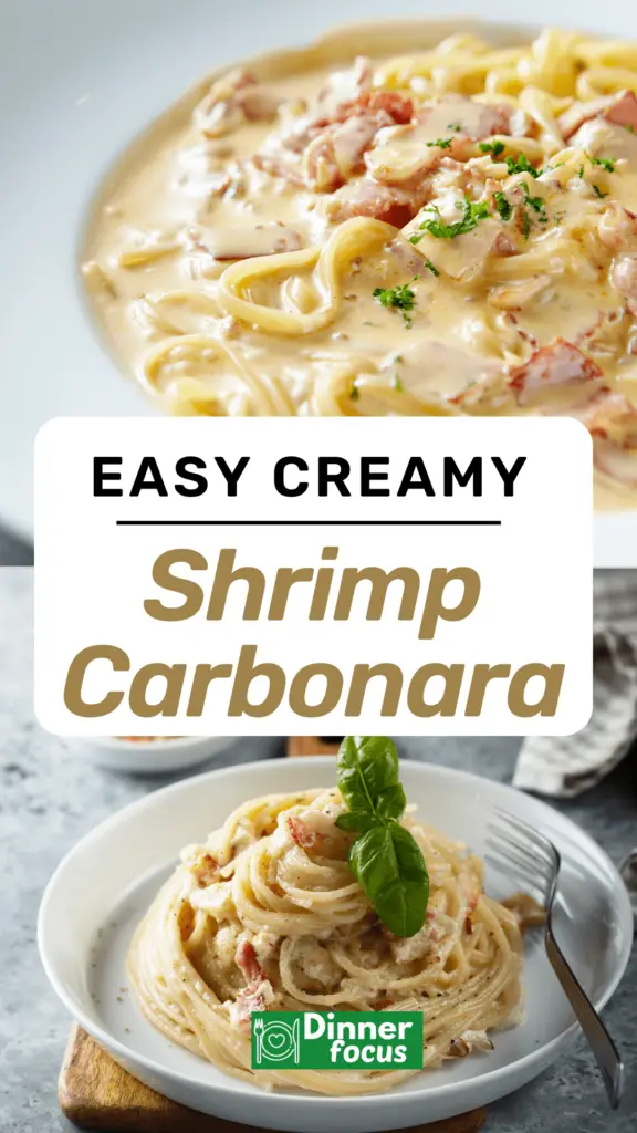 Easy creamy shrimp carbonara