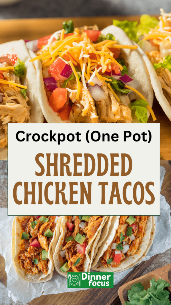 Slow Cooker Crockpot Shredded Chicken Tacos