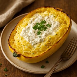 Spaghetti Squash Boursin: A Low-Carb Comfort Dish