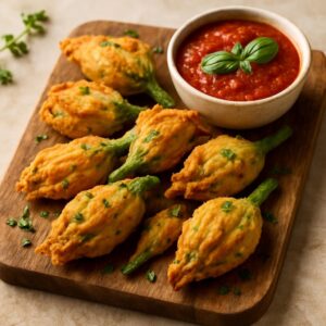 Air Fried Stuffed Zucchini Flowers: Crispy, Creamy & Irresistible