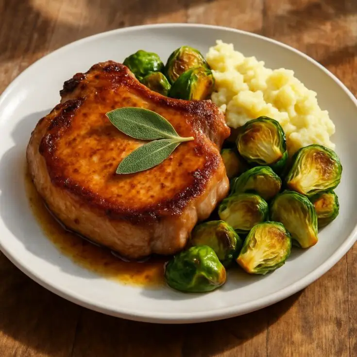 Brined Pork Chops with Garlic & Sage