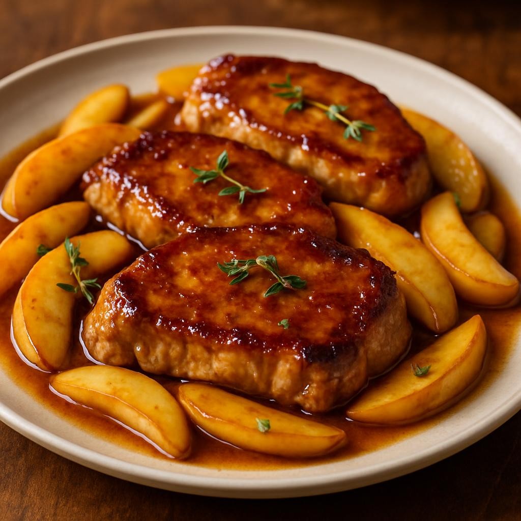 One Pan Brown Sugar Pork and Apples