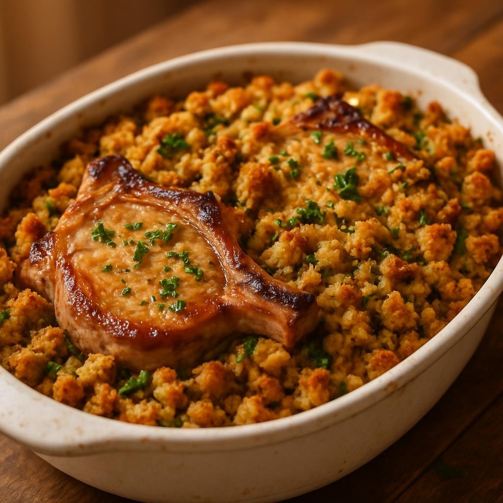 Pork Chop and Stuffing Casserole