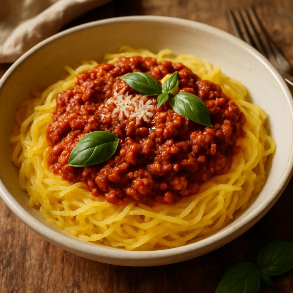 Spaghetti Squash with Meat Sauce