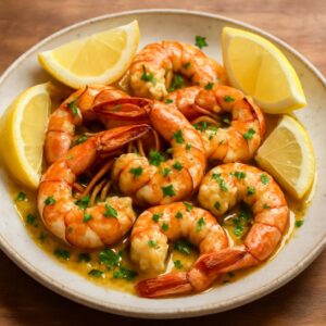 Tiger Prawns in Garlic Butter: French-Style Seafood Indulgence