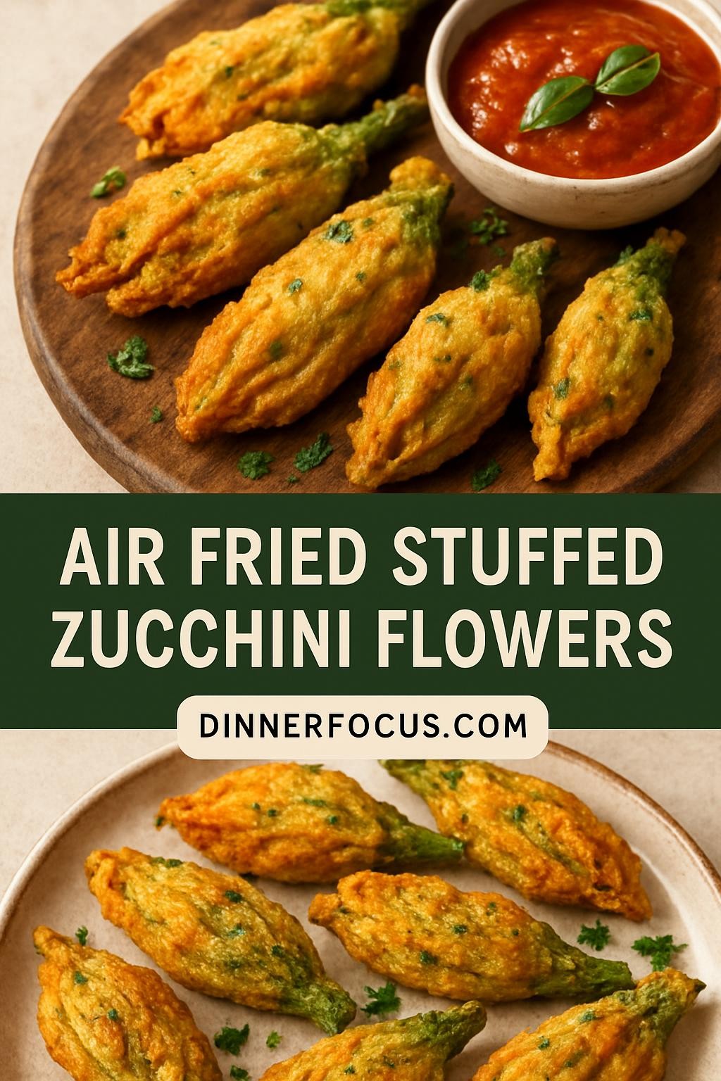 Air Fried Stuffed Zucchini Flowers