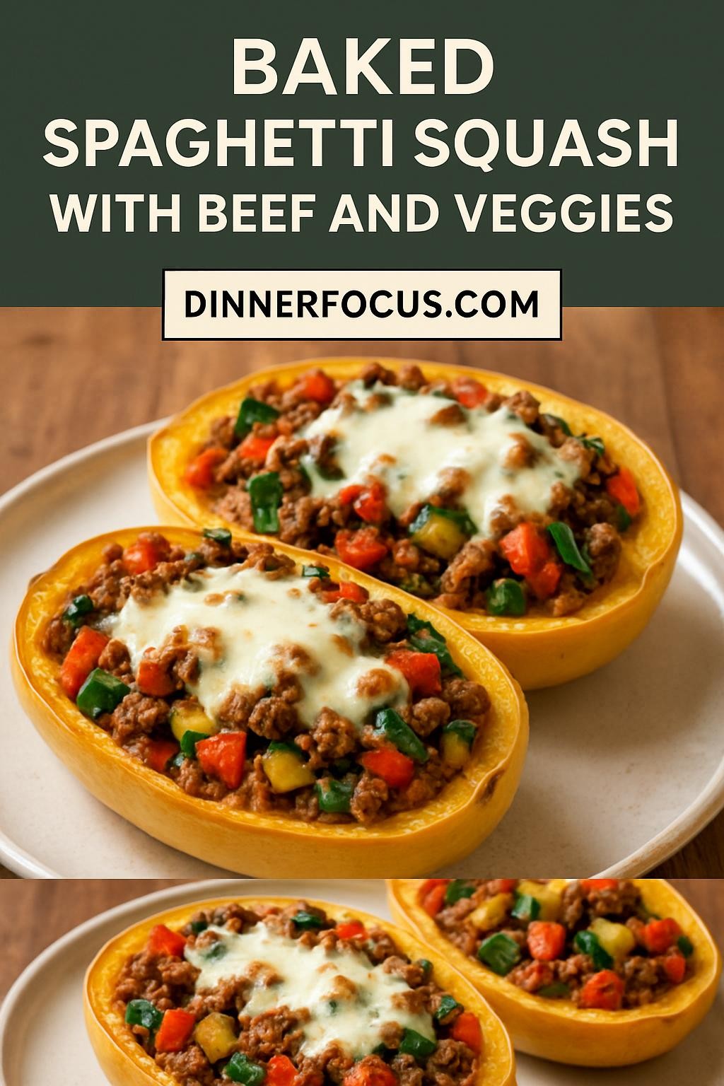 Baked Spaghetti Squash with Beef and Veggies
