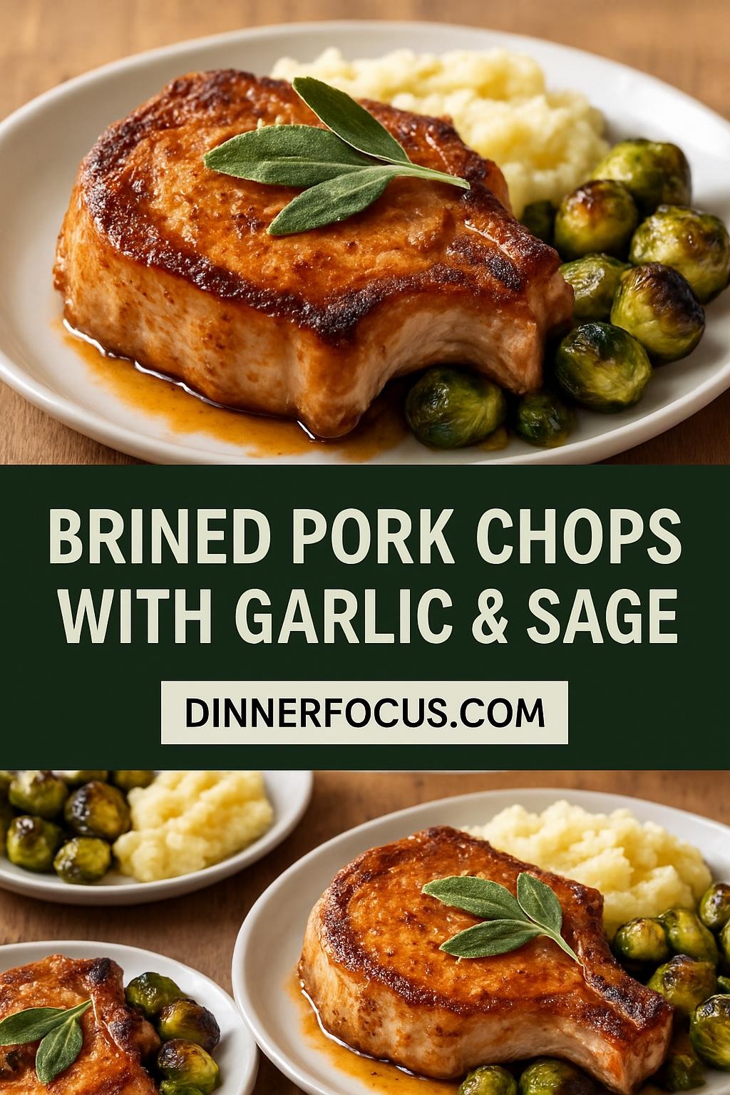 Brined Pork Chops with Garlic & Sage