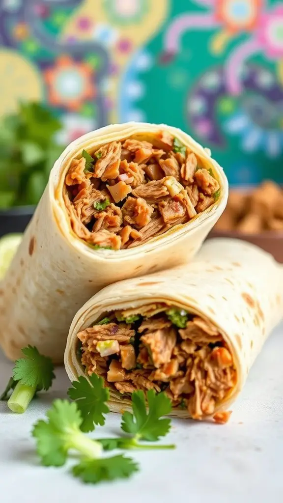 Cilantro-Lime Pulled Pork Burrito