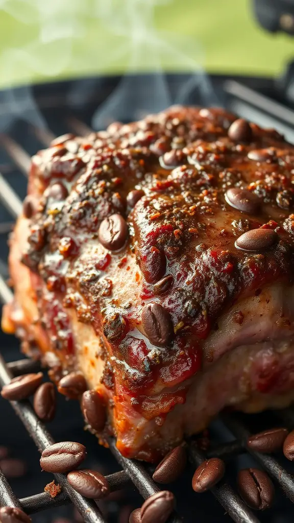 Coffee rubbed chuck roast ready for grilling