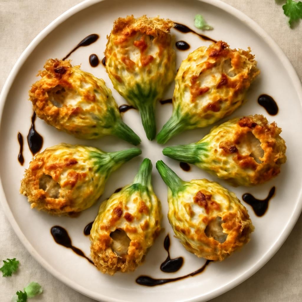 Air Fried Stuffed Zucchini Flowers