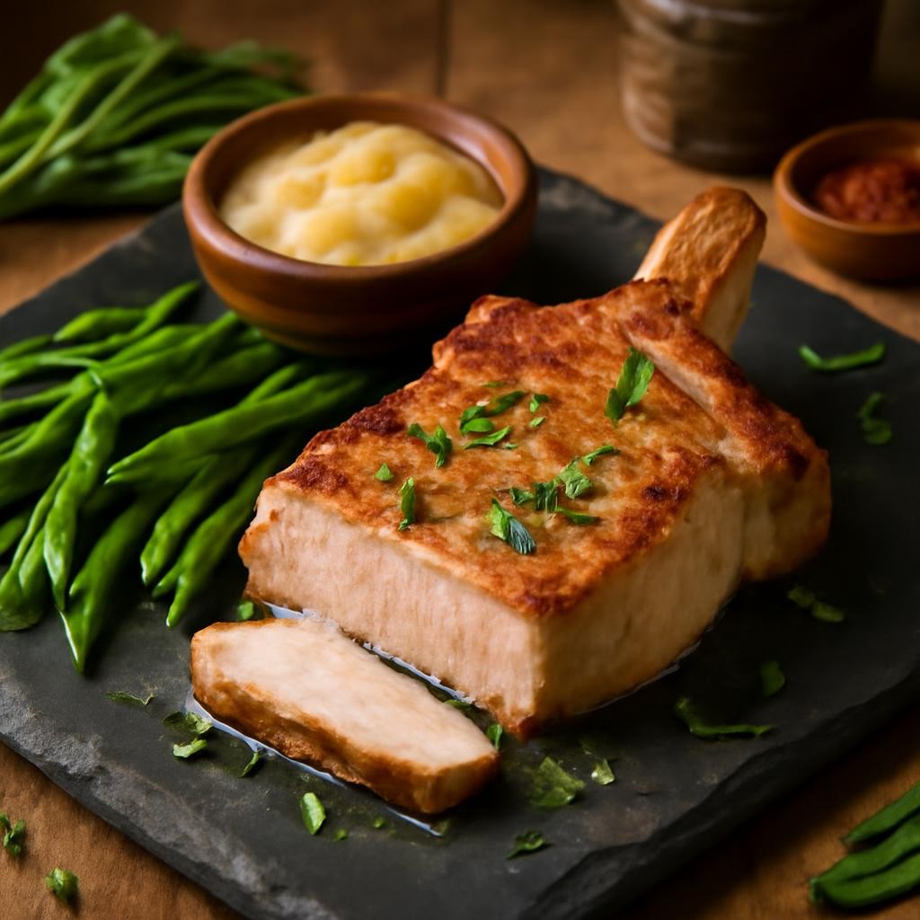 Brined Pork Chops with Garlic & Sage