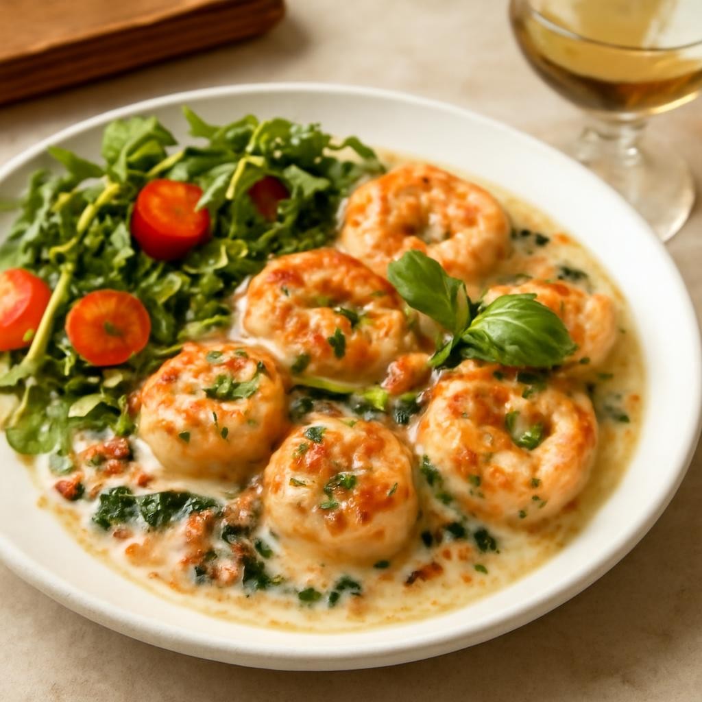 Creamy Tuscan Shrimp and Scallops