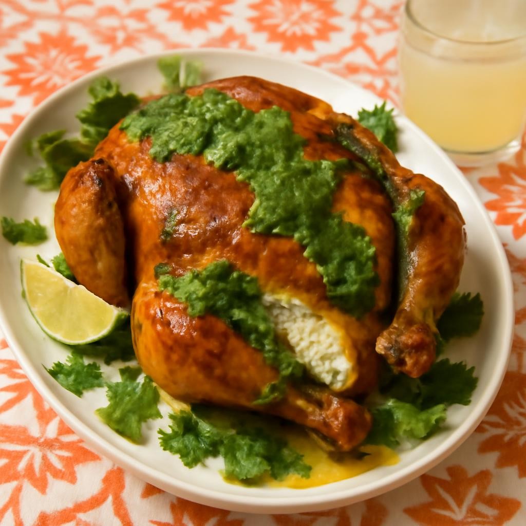 Peruvian Chicken with Green Sauce