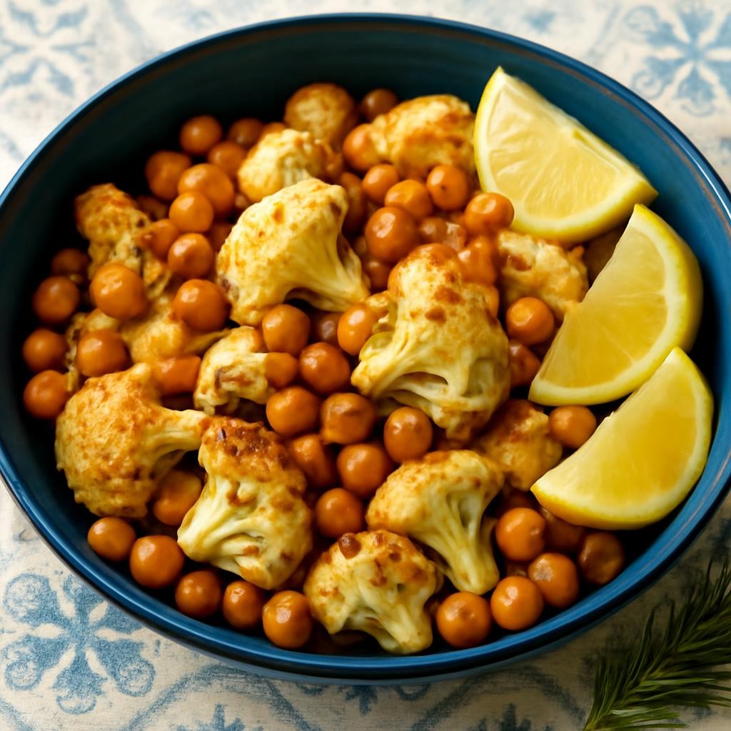 Roasted Cauliflower and Chickpeas