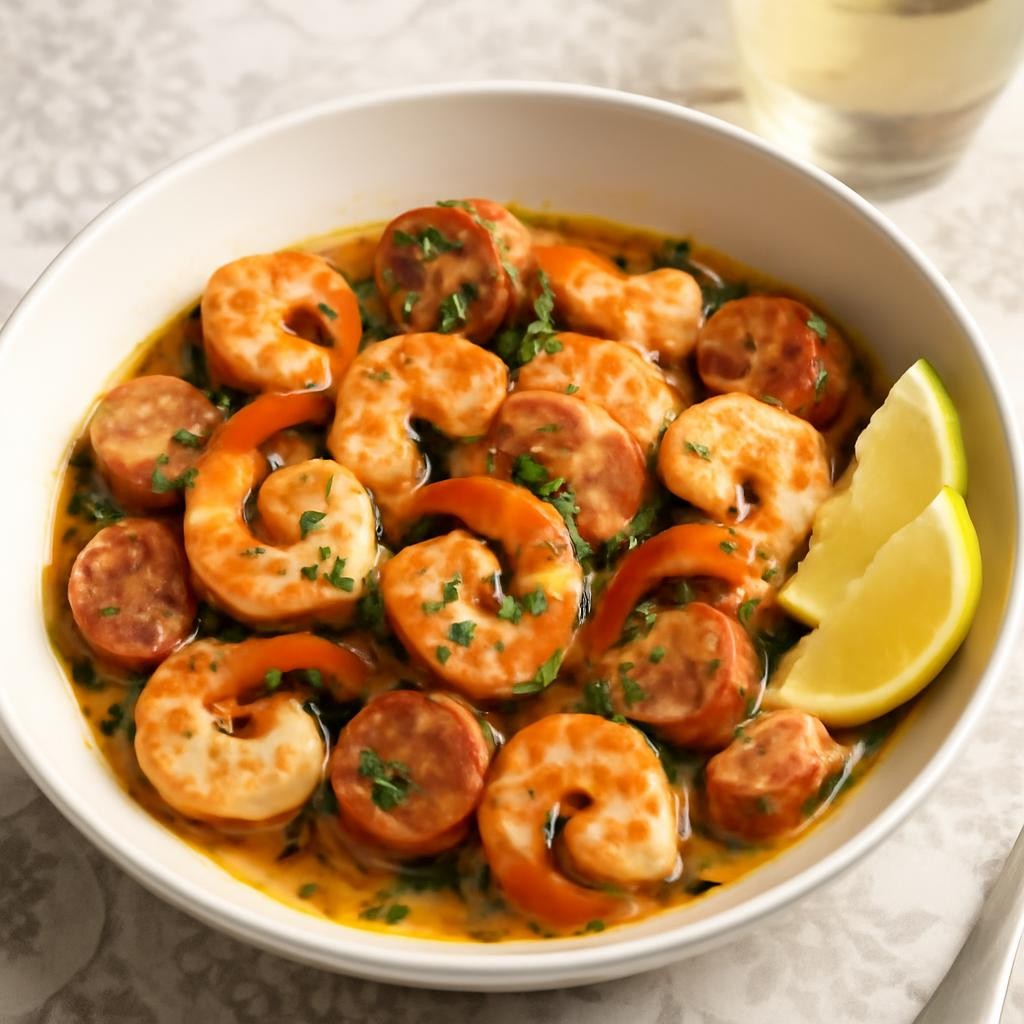 Skillet Garlic Butter Shrimp and Sausage