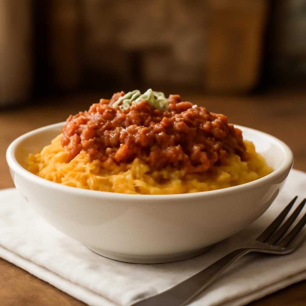 Spaghetti Squash with Meat Sauce