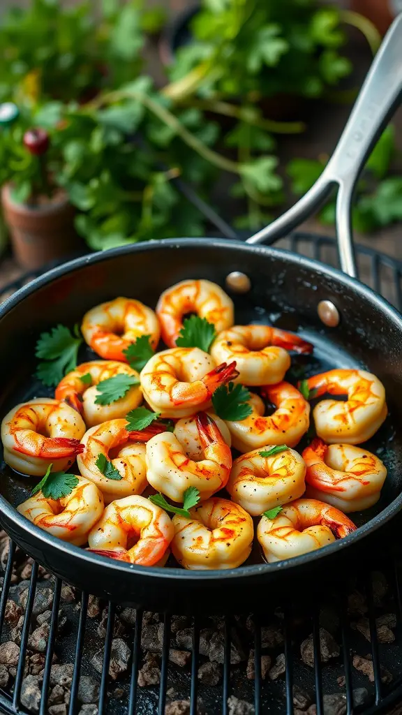 Garlic Butter Grilled Corn Shrimp dish with fresh parsley