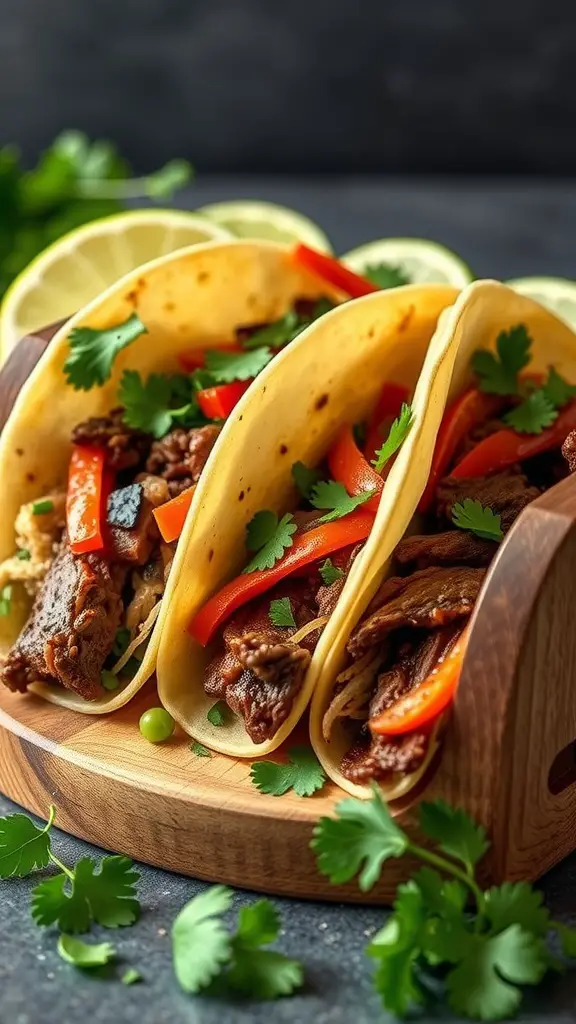 Delicious grilled flank steak tacos with fresh toppings