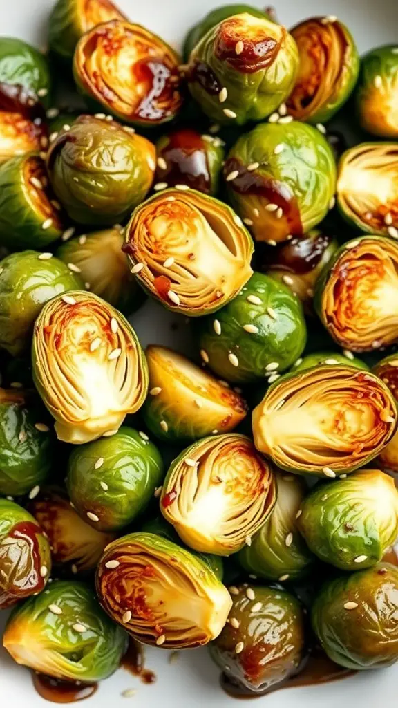 Grilled Brussels sprouts with honey balsamic glaze