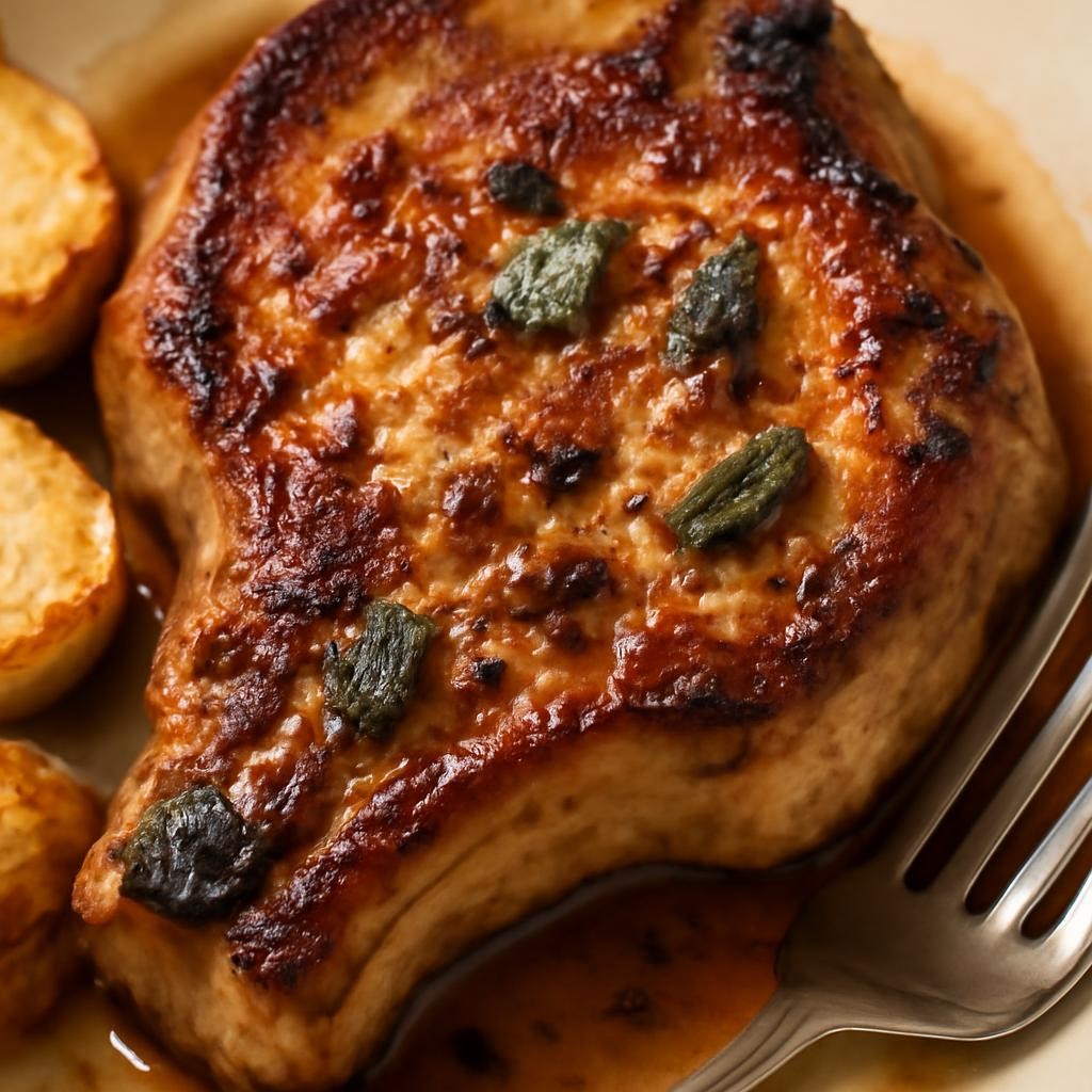 Brined Pork Chops with Garlic & Sage