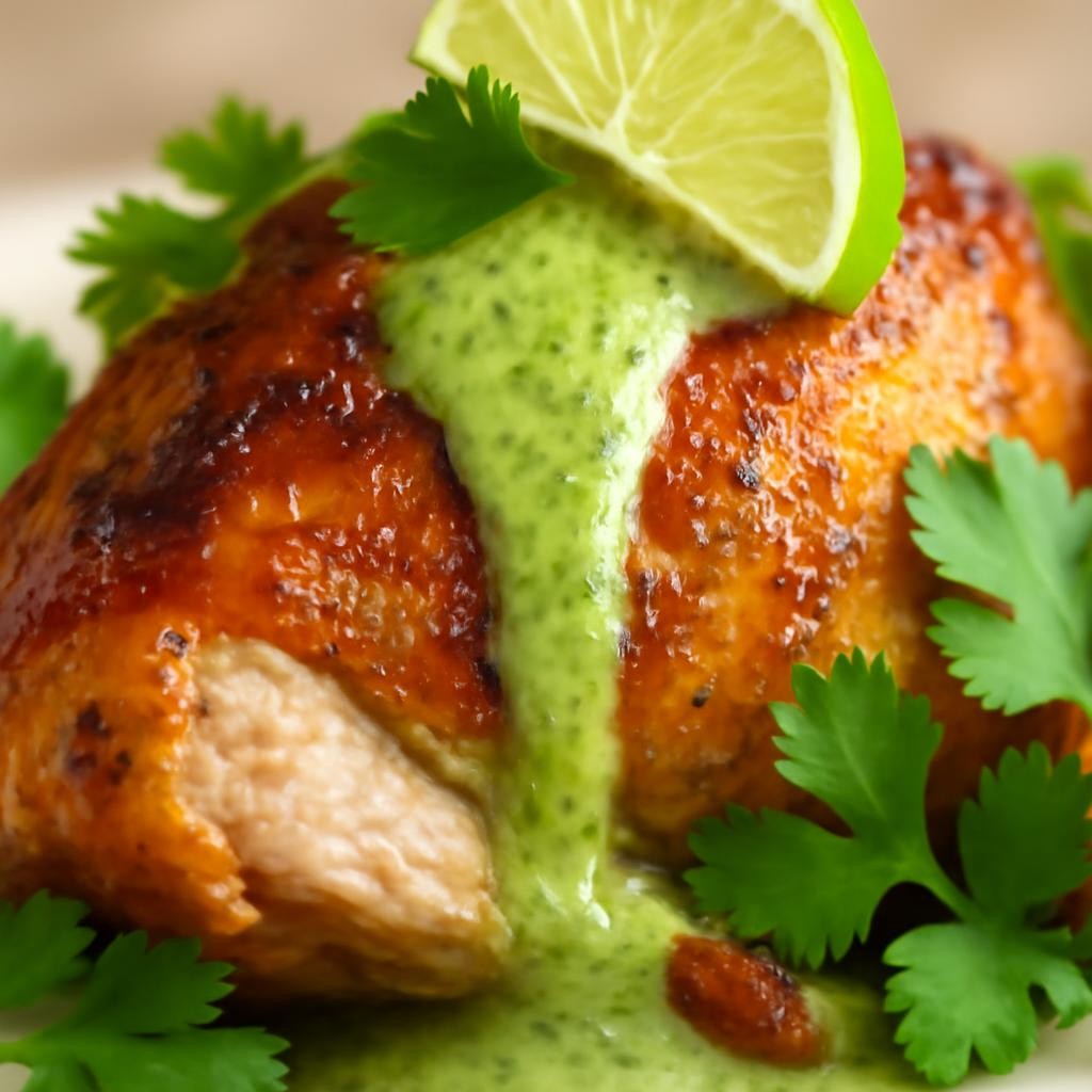 Peruvian Chicken with Green Sauce