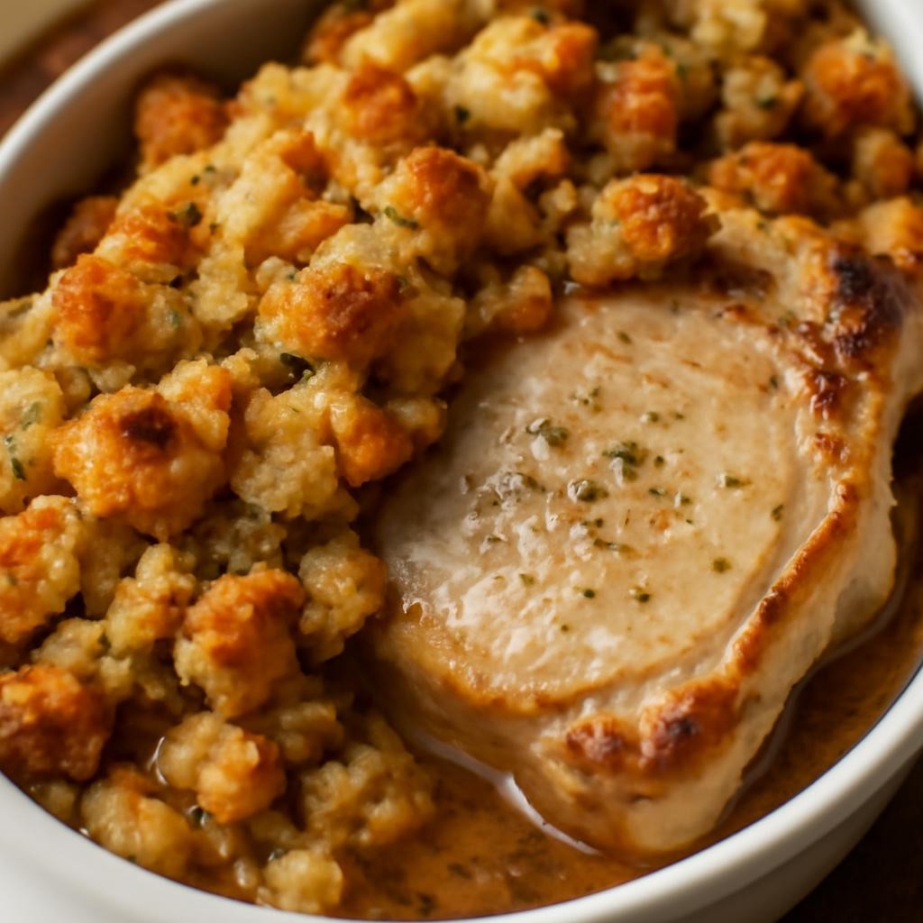 Pork Chop and Stuffing Casserole