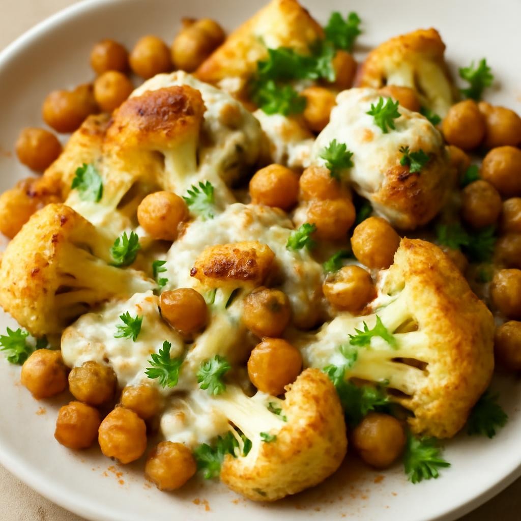 Roasted Cauliflower and Chickpeas