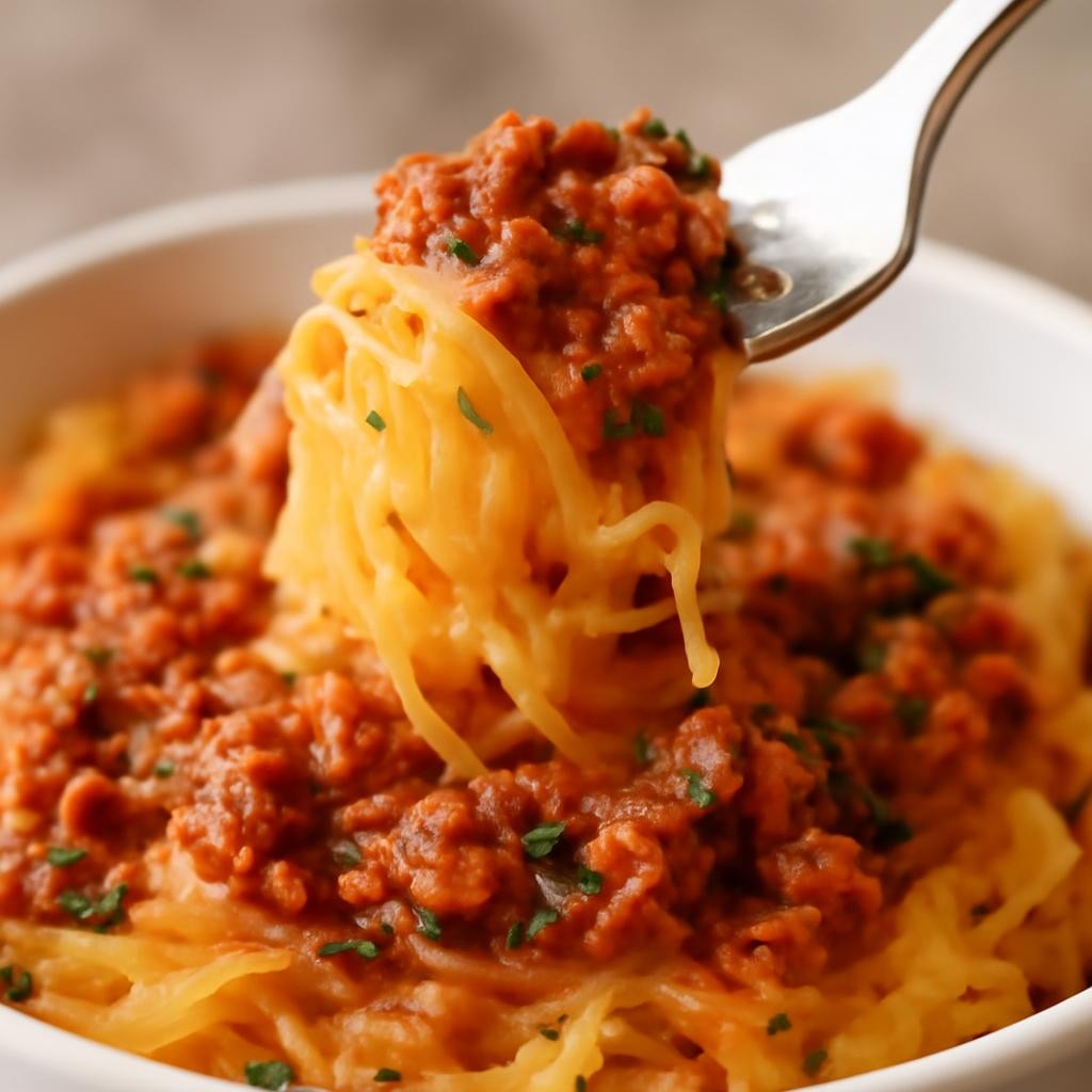 Spaghetti Squash with Meat Sauce