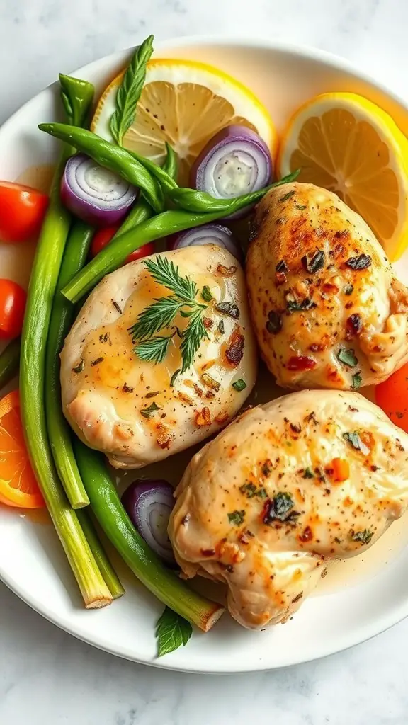 Lemon Herb Chicken with fresh vegetables