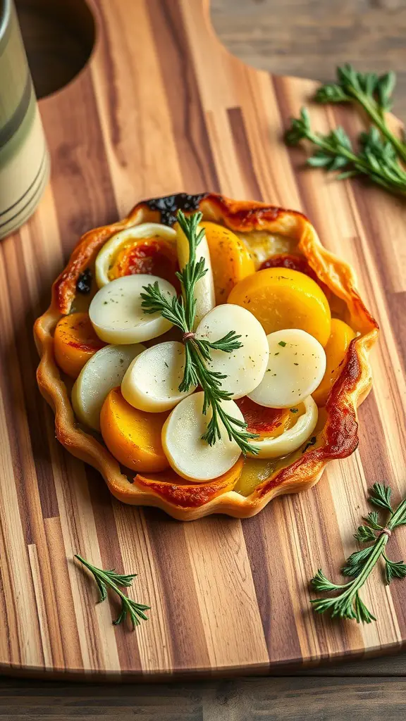 Savory Squash and Leek Tart with herbs