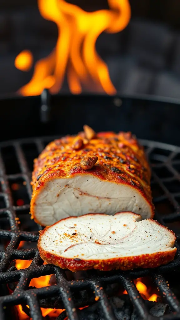 A succulent pork tenderloin with a smoky paprika and brown sugar rub, perfectly grilled