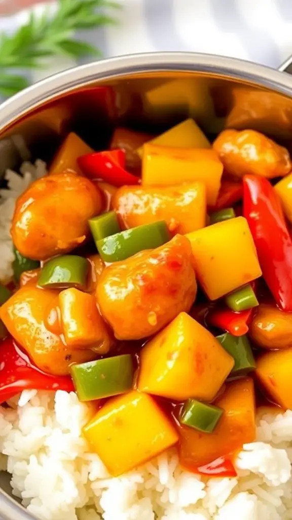 Sweet and sour chicken in an Instant Pot.