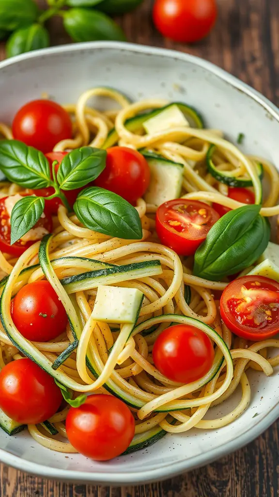 Zucchini Noodle Salad with Cherry Tomatoes