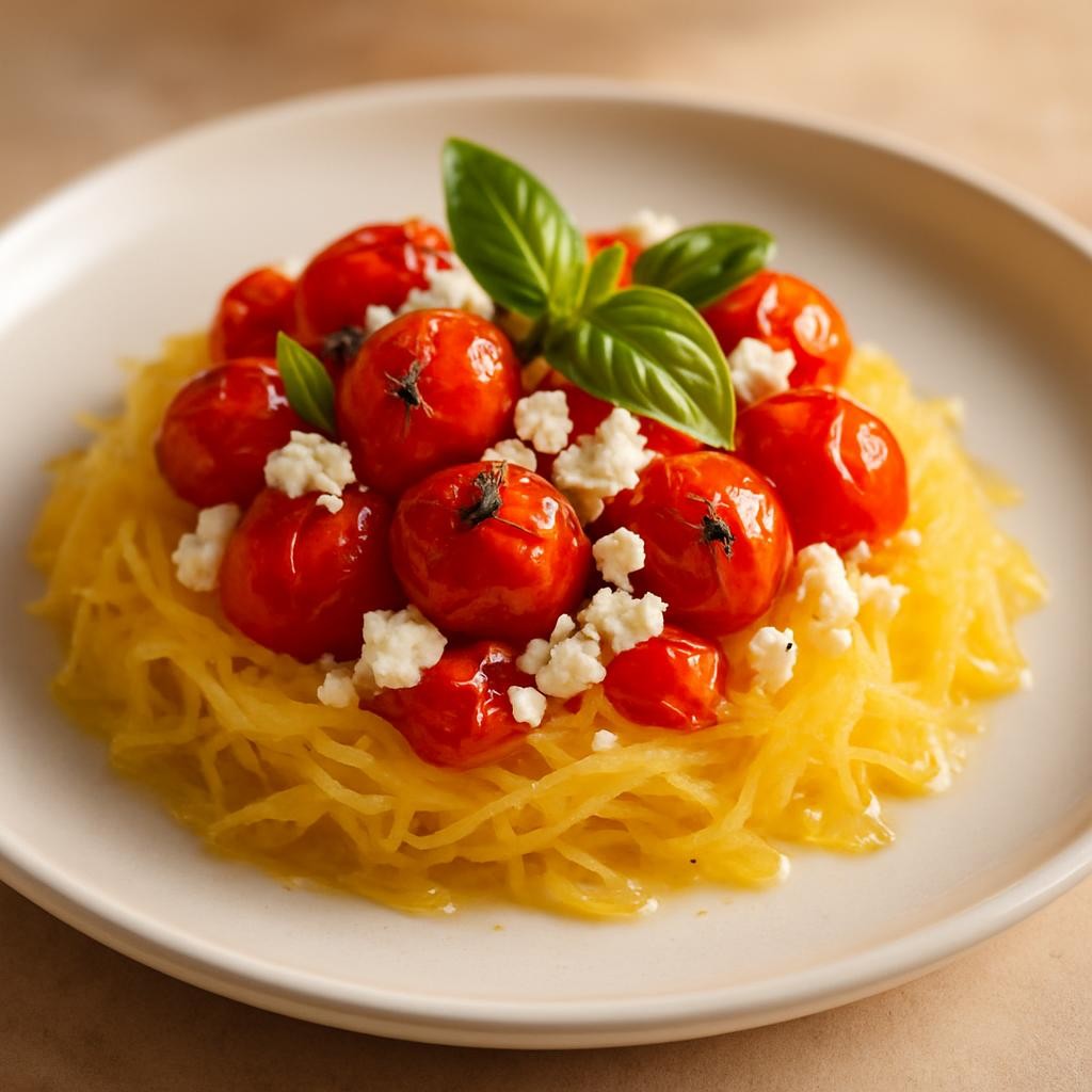Feta and Tomato Spaghetti Squash