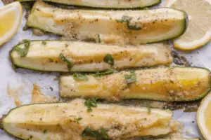 Roasted Garlic Parmesan Zucchini