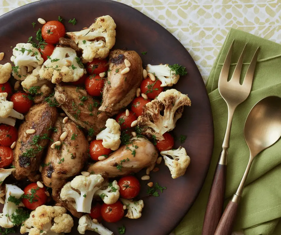Sheet Pan Chicken and Cauliflower Roast