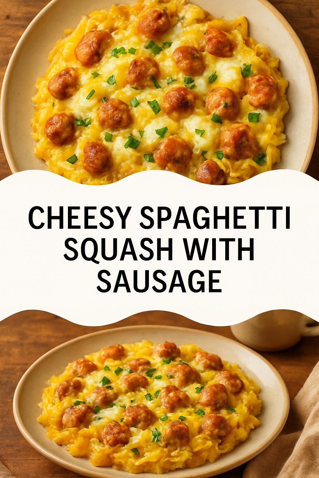 Cheesy Spaghetti Squash With Sausage