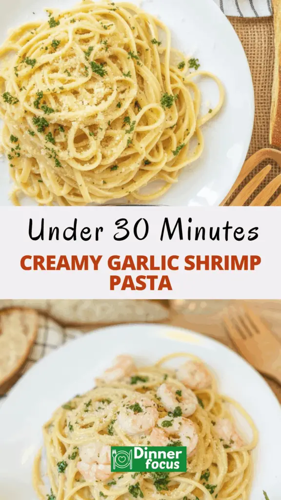 easy Creamy Garlic Shrimp Pasta