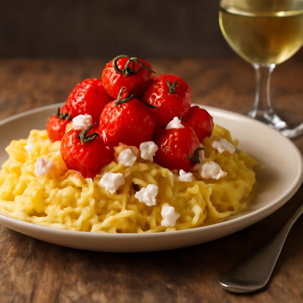 Feta and Tomato Spaghetti Squash