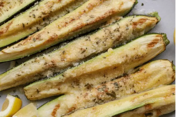 easy Roasted Garlic Parmesan Zucchini
