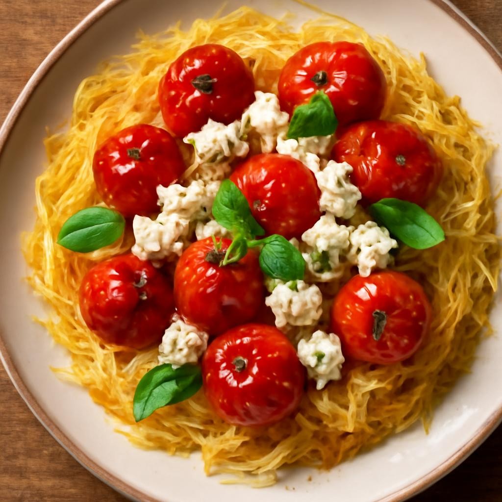 Feta and Tomato Spaghetti Squash