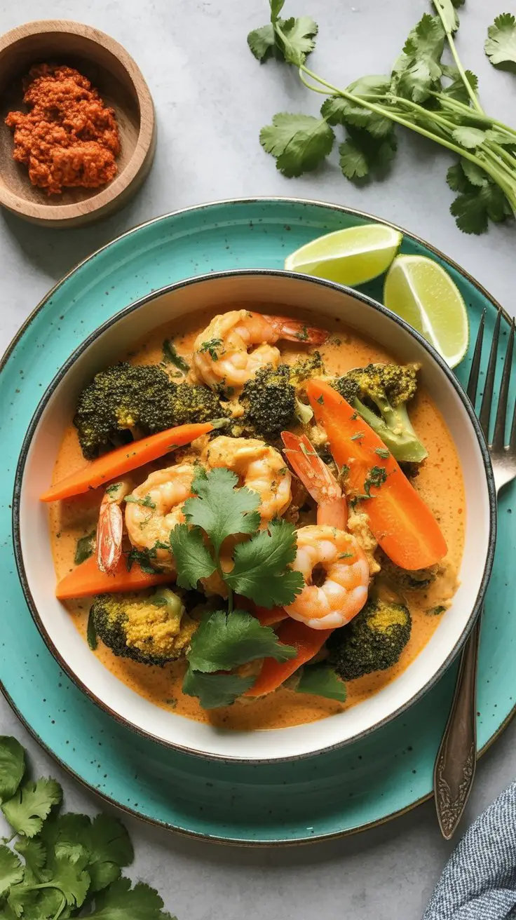 BEST Red Thai Coconut Curry Shrimp