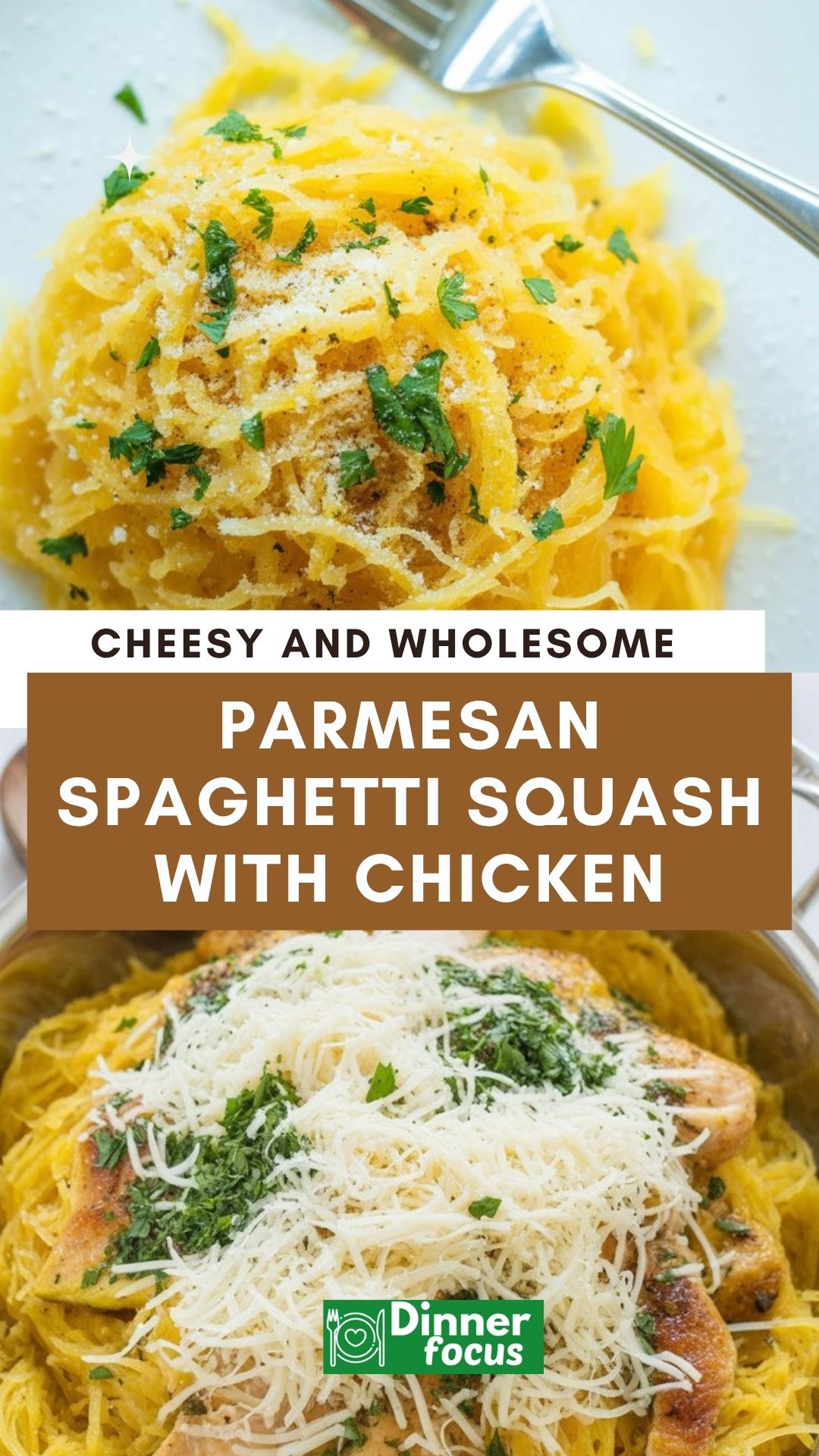 EASY Parmesan Spaghetti Squash with Chicken