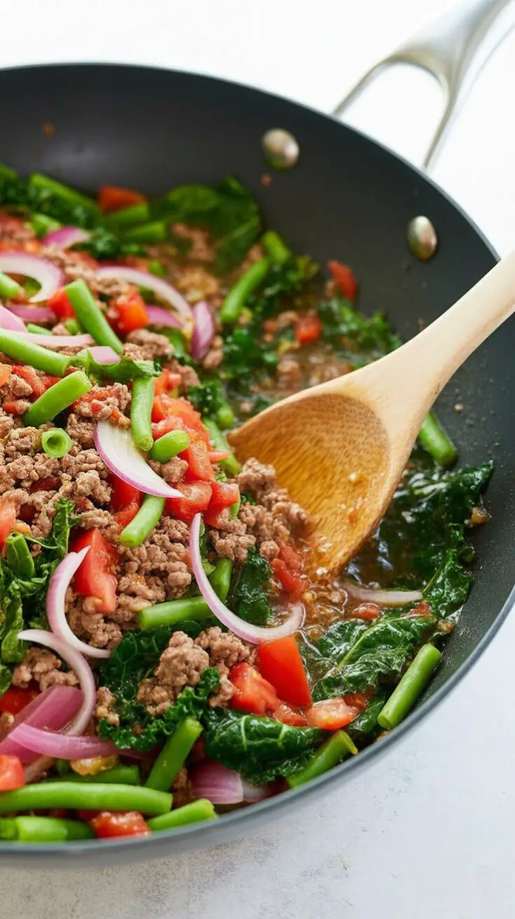 Ground Turkey and Green Bean Stir Fry