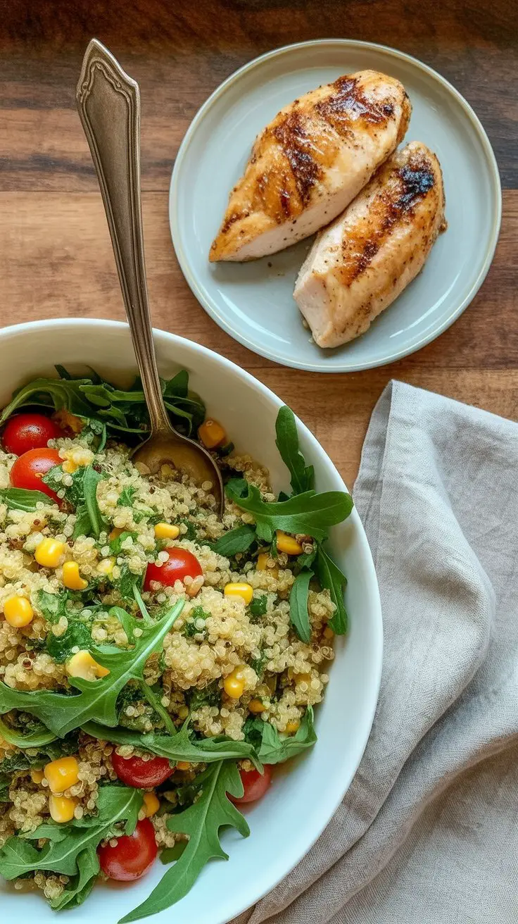 Pesto Chicken Quinoa Bowl