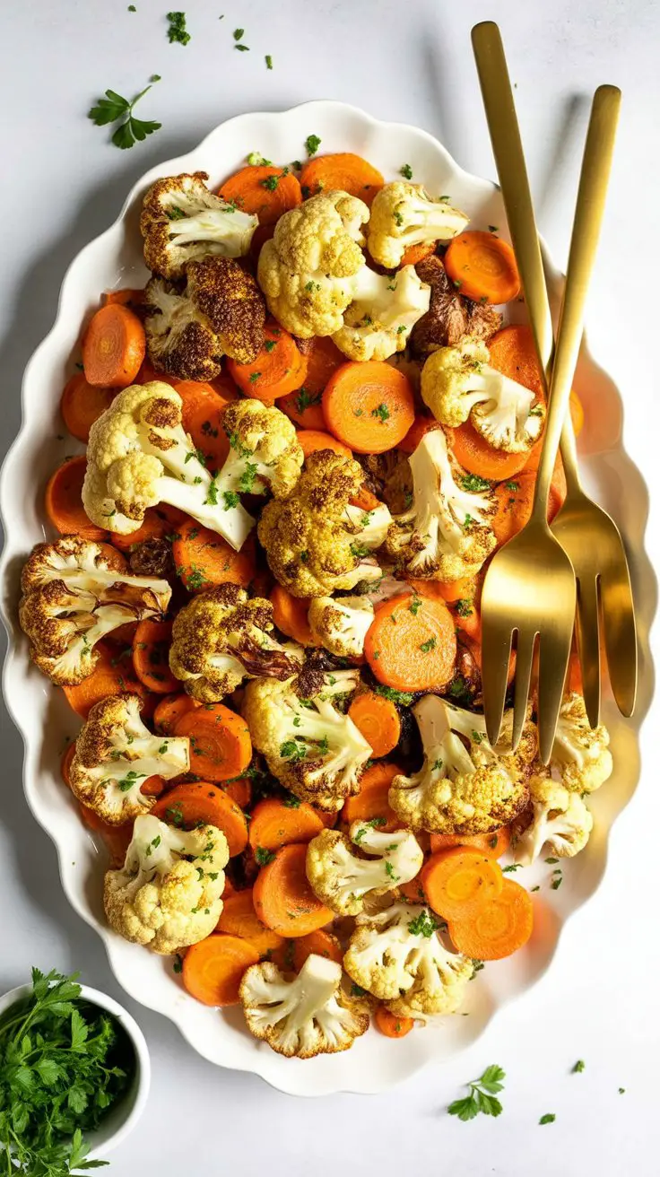best Easy Roasted Cauliflower and Carrots