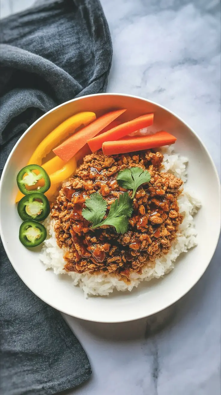 Asian Ground Turkey and Rice Bowls
