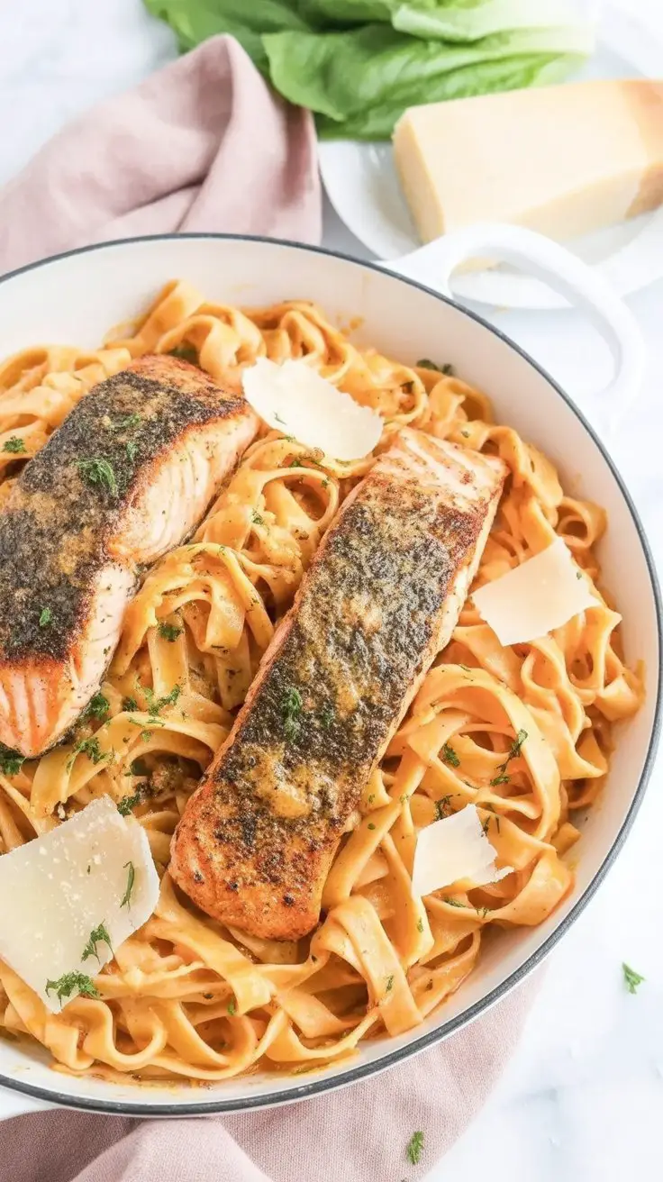 BEST Cajun Salmon Pasta